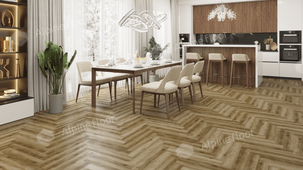 Ламинат "Alpine Floor" Herringbone 12 PRO Дуб Марсель (606*101*12 мм) — купить в Костроме
