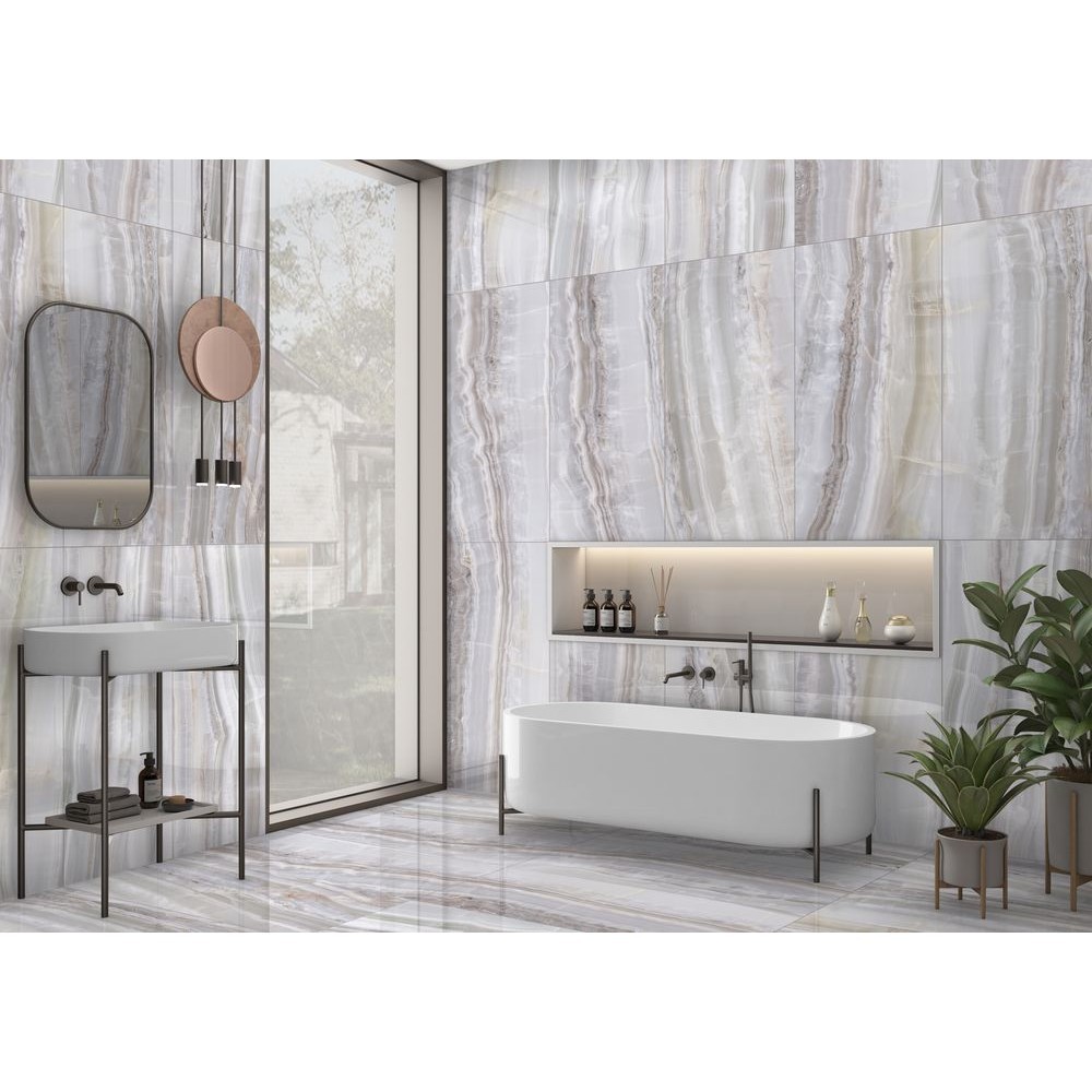 Керамогранит "Ennface" 600*1200 Ivory Extra High Glossy Полированный Серый — купить в Костроме