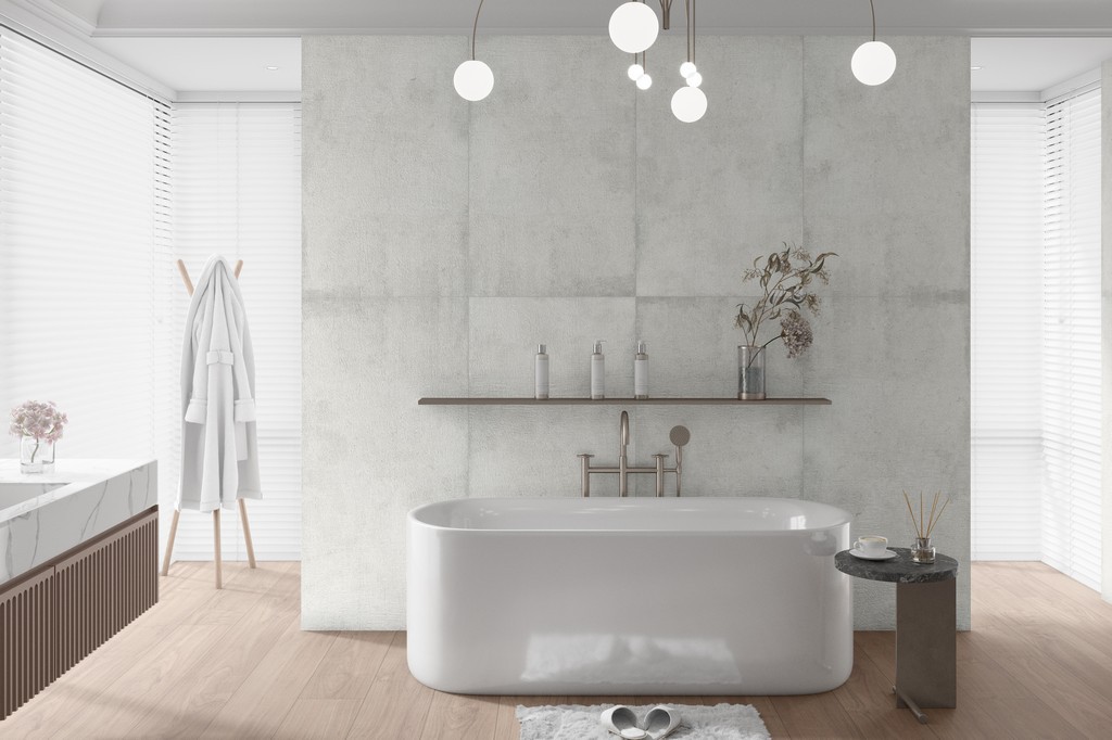 Керамогранит "Ennface" 600*1200 Touch Glacier Матовый, Рельефный Светло-серый — купить в Костроме