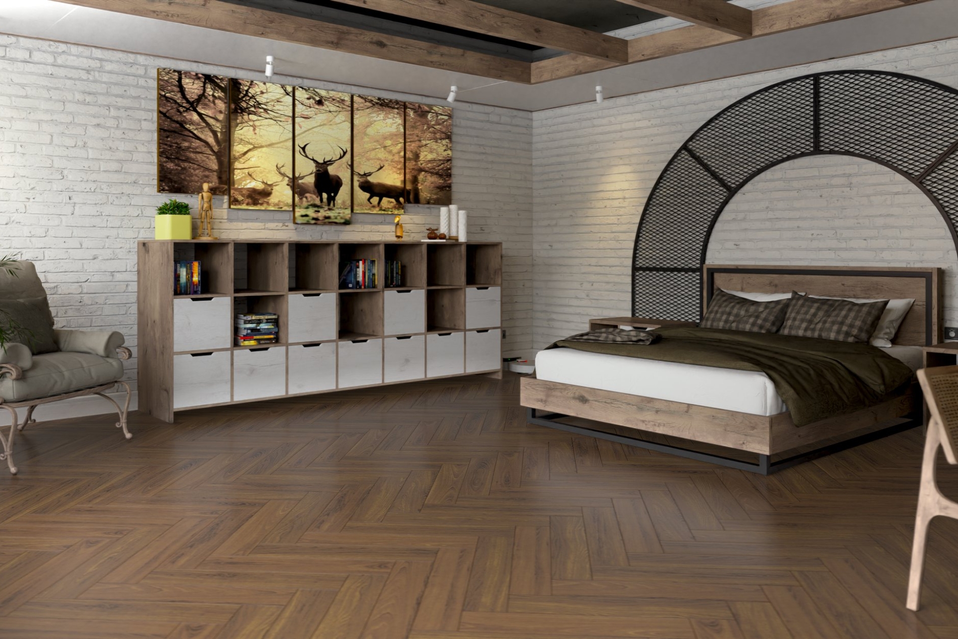 Инженерный паркет «Damy Floor» Ореховый (укладка елочкой) — купить в Костроме