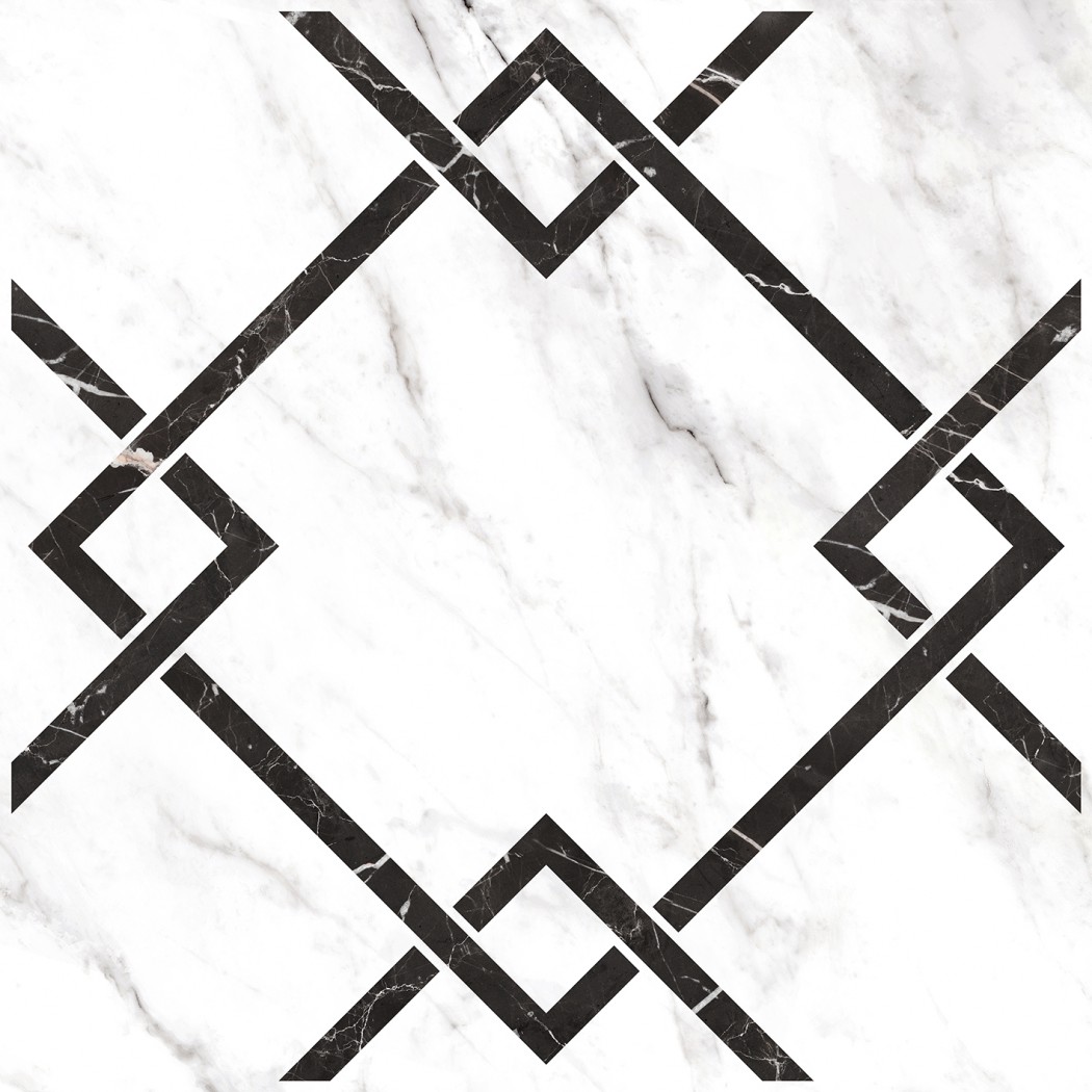 Керамогранит "Керамин" 600*600 Монте Р 7Д Орнамент Лаппатированный Белый — купить в Костроме