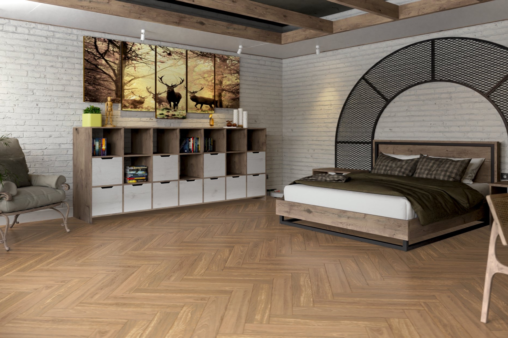 Инженерный паркет «Damy Floor» Натуральный (укладка елочкой) — купить в Костроме