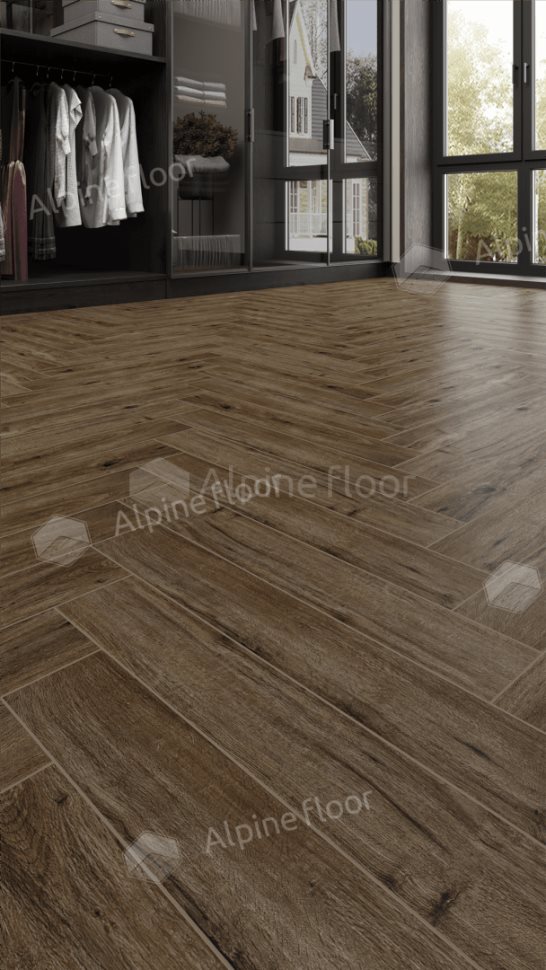 Ламинат "Alpine Floor" Herringbone 12 PRO Дуб Бордо (606*101*12 мм) — купить в Костроме