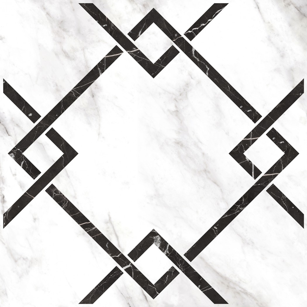 Керамогранит "Керамин" 600*600 Монте Р 7Д Орнамент Лаппатированный Белый — купить в Костроме